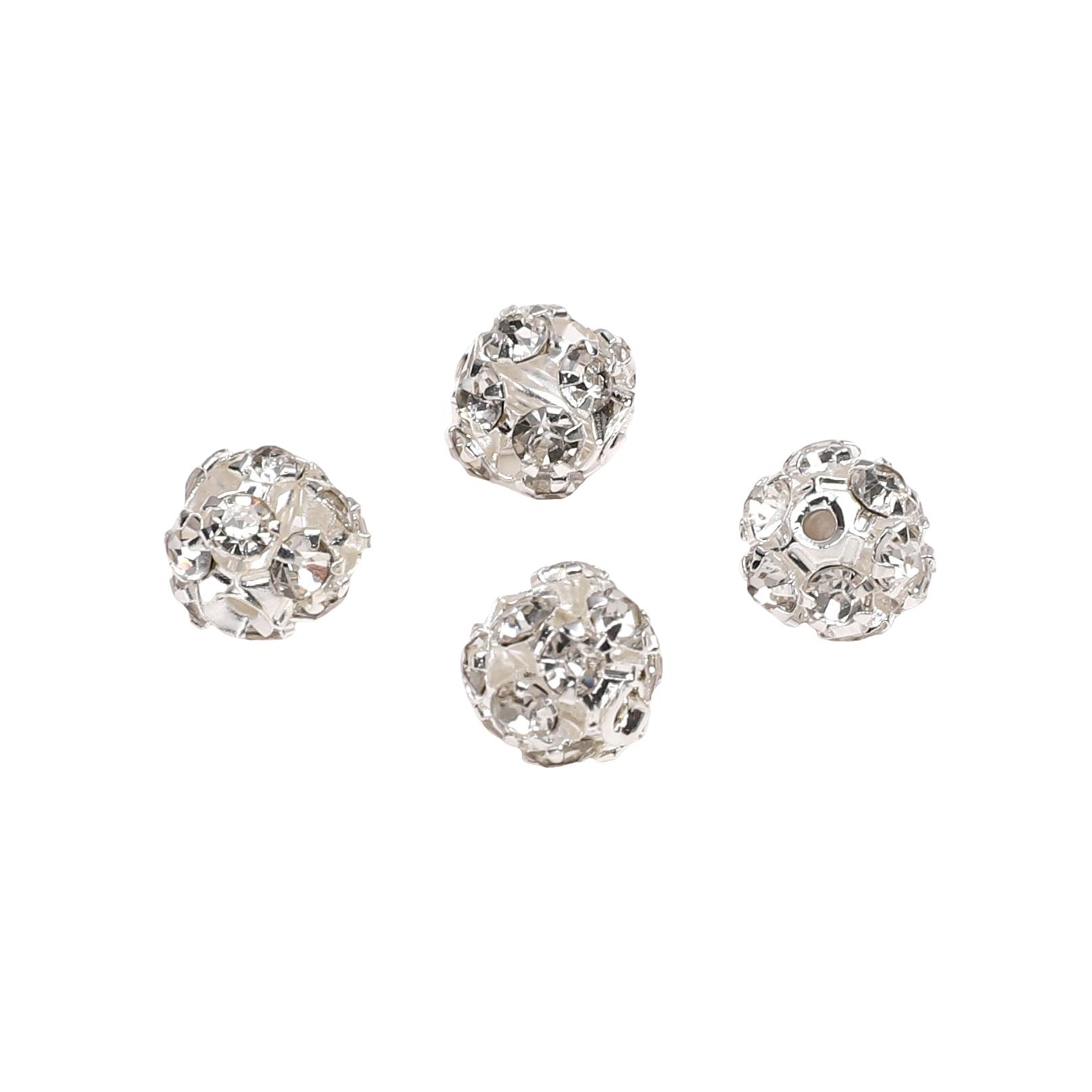 

10 шт. Медные бусины-шарики с бриллиантовой огранкой для изготовления ожерелий, браслетов и ювелирных изделий своими руками 8mm серебряный