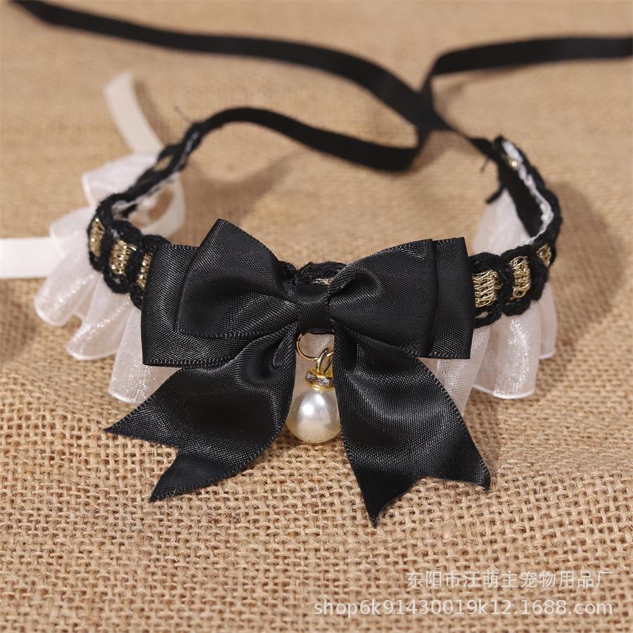 Cat saliva towel Xiaoxiangfeng pet scarf cute bow lace collar fairy cat dog doll collar
