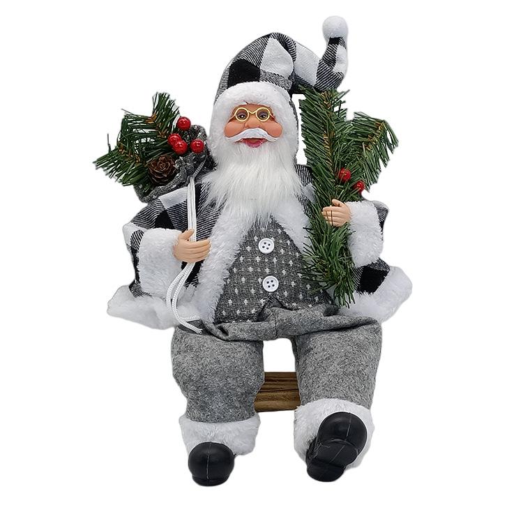 Santa Claus Seated Figurine Christmas Scene Doll Decorations Holiday Gift