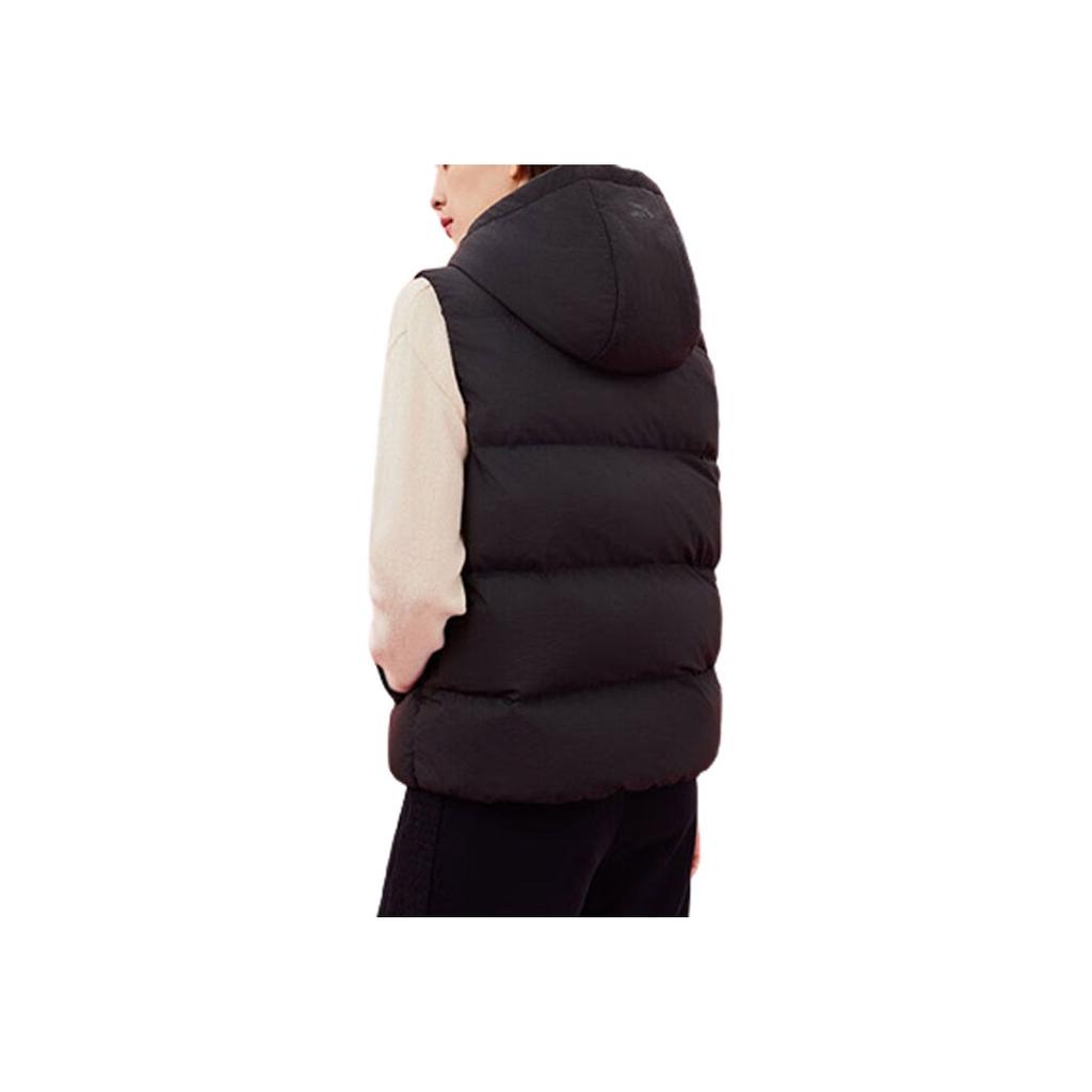 Anta Life Series Solid Color Water-Repellent Snow Shell Down Vest Women Vest Black 962348912-5