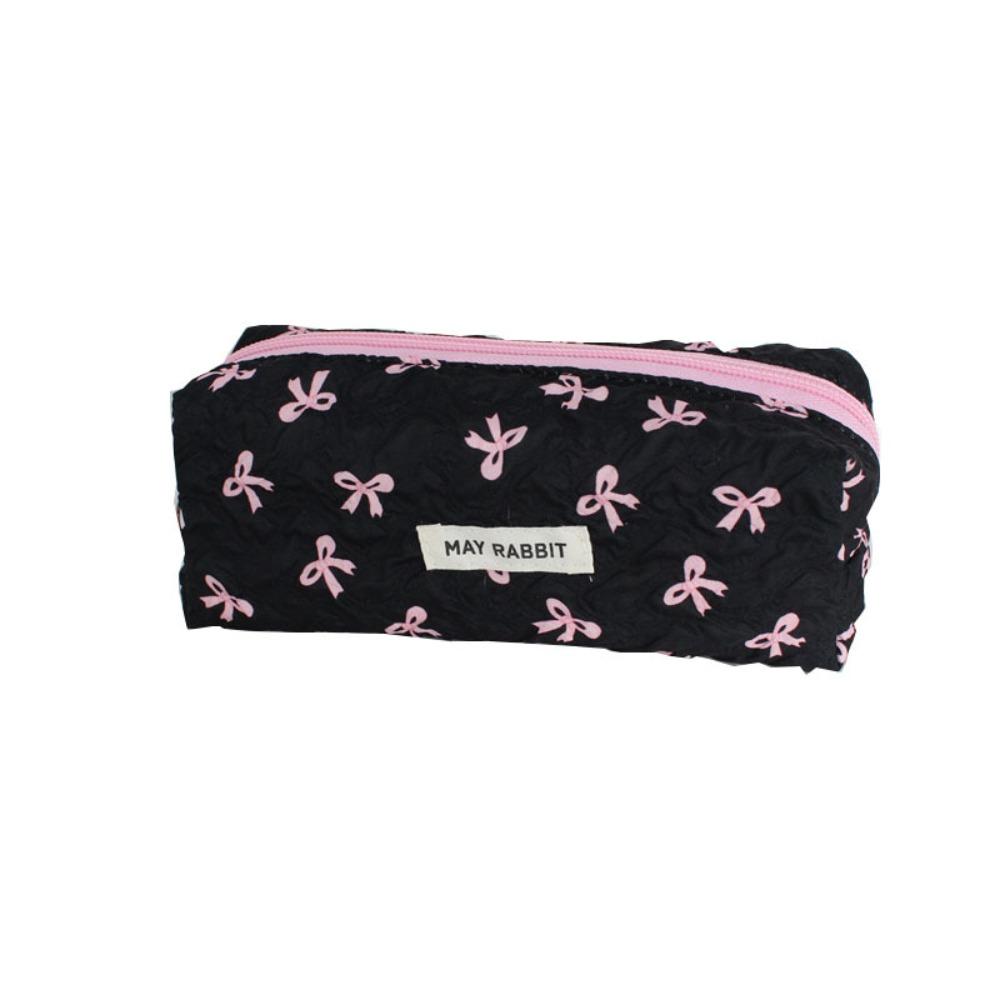 INS Bow Print Pencil Case Large Capacity Student Stationery Storage Bags Back to School Gifts