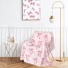 Pink Bow Fuzzy Blanket Cute Bowknot Throw Blanket Bowtie Cozy Flannel Blanket for Valentine's Day Home Bed Sofa Couch Chair