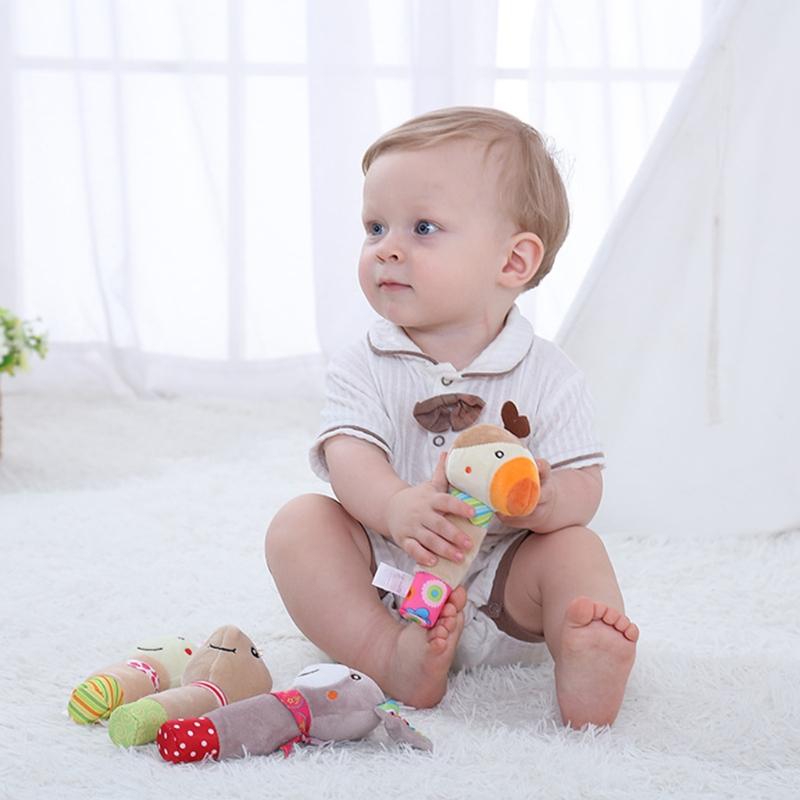 Baby Bed Animal Shaped Supplies Cotton Decoration with BB Call Interactive Toy Infant Gift for Baby Brain Train