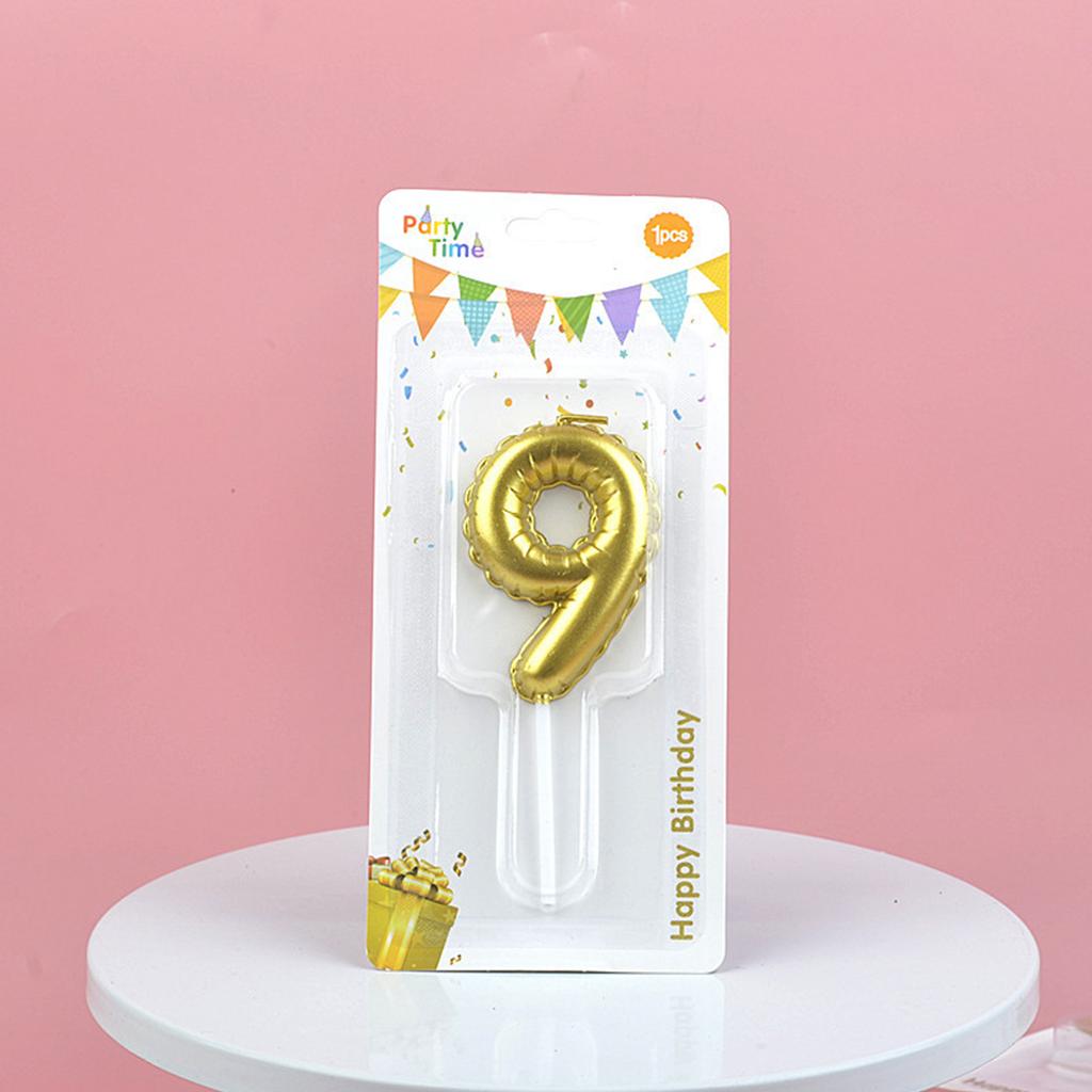 Alles Gute zum Geburtstag Kuchen Dekoriert mit Goldenen Digitalen Kerzen Zartem 3D Ballon für Kinder 0-9 Zahlenkerzen Partydekoration