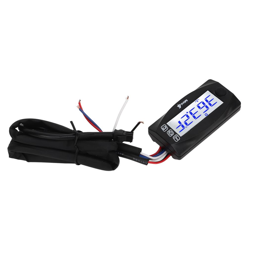 Motorcycle Blue Lighting LCD Water Temperature Gauge Meter 3 Way Connector Wiring Harness Thermometer Kit 16mm 0.63in