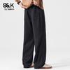 Baleno Men's S&K Series Tencel Blend Loose Straight Leg Casual Pants