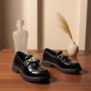 Children's Versatile Patent Leather Loafers with Metal Buckle, British Style Thick Sole, for Casual Wear (2026).