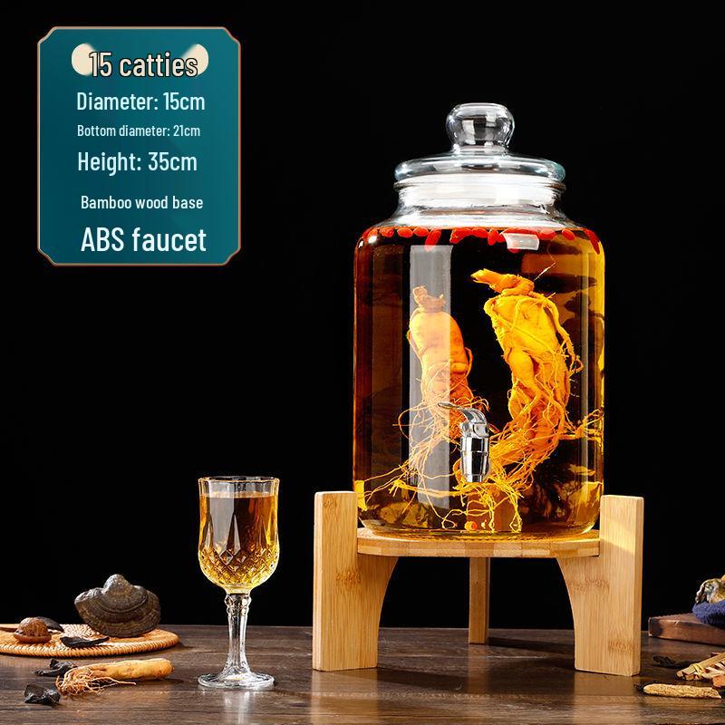 Glas-Infusionsbehälter mit Zapfhahn: 10-20 Jin Versiegelte Enzym- und Kimchi-Weinlagerung
