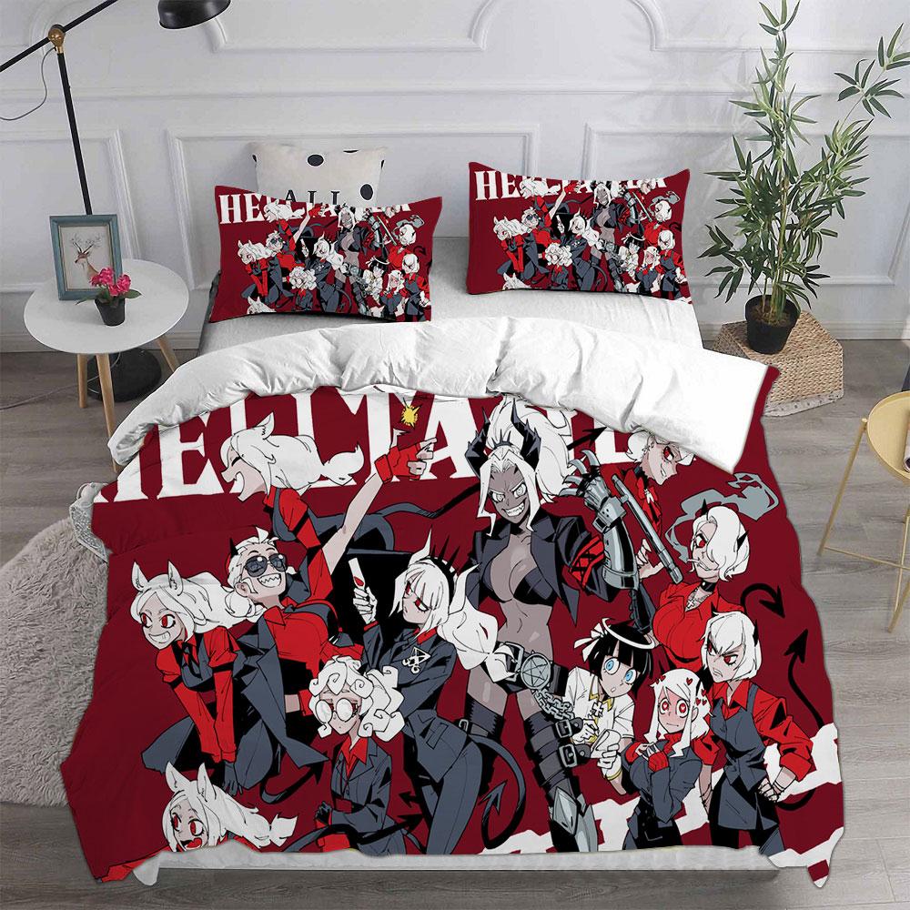 New Game Helltaker Bedding Sets Comforter Quilt Bed Cover Duvet Cover Pillow Case 2-3 Pieces Sets Kids Adult Size Home Textiles