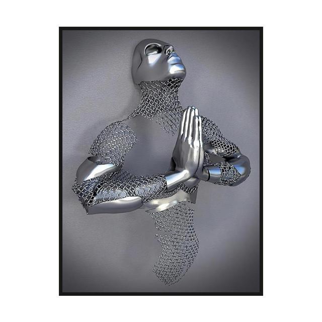 Metal Body Portrait Decoration Mural Romanticism Poster Canvas Painting and Living Room Wall Art Prints for Modern Home Decor No Frame