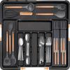 9-Compartment Expandable Cutlery Organizer| Large-Capacity Plastic Drawer Tray for Forks, Spoons, and Kitchen Utensils
