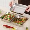 Stainless Steel  Fresh-keeping Storage Lunch Box square Small Food Repackaging Box Dish Basin Outdoor Picnic Box