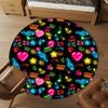 1pc Music Notes Heart Symbols Round Chair mat Area Rug - Non-Slip, Floor Mat for Office, Bedroom, home decor Christmas Gift p0811085