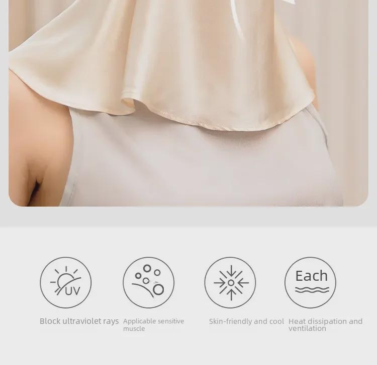 Mulberry Silk Facekini: Full Face & Neck UV and Smoke Protection Mask for Women