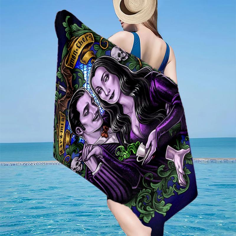 Gothic Adams  Beach Towel, Super Soft Microfiber, Gift for Her/Him, Birthday, for Pool, Beach, Travel, Home Decor Fan Gifts