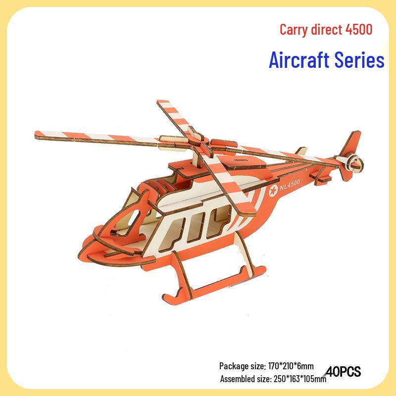 Handmade 3D Wooden Military Tank Model Puzzle for Children