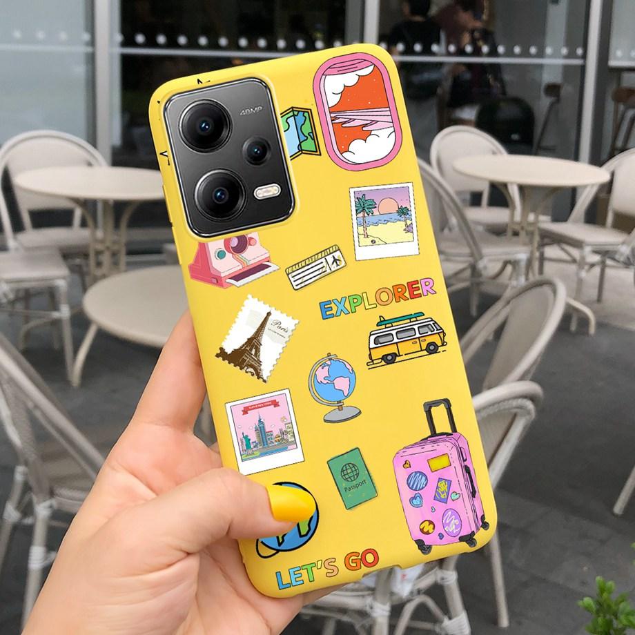 Cartoon Cases For Xiaomi Poco X5 Pro 5G Case PocoX5 5G Cover Soft TPU Matte Shockproof Capas Dragon Cute Cat Astronaur Pattern