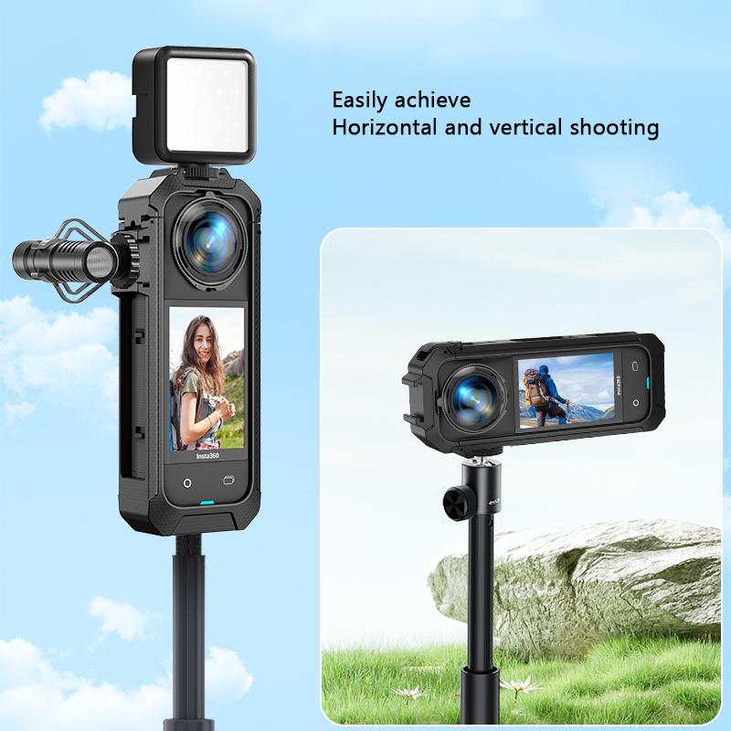Quick Detachable Magnetic Base Frame Case for Insta360 X5 Anti Fall Plastic Frame for Insta360 X5 Camera Mount Accessories