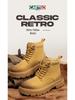 2025 Herbst/Winter Herren Vintage Outdoor High-Top Gelbe Lederstiefel