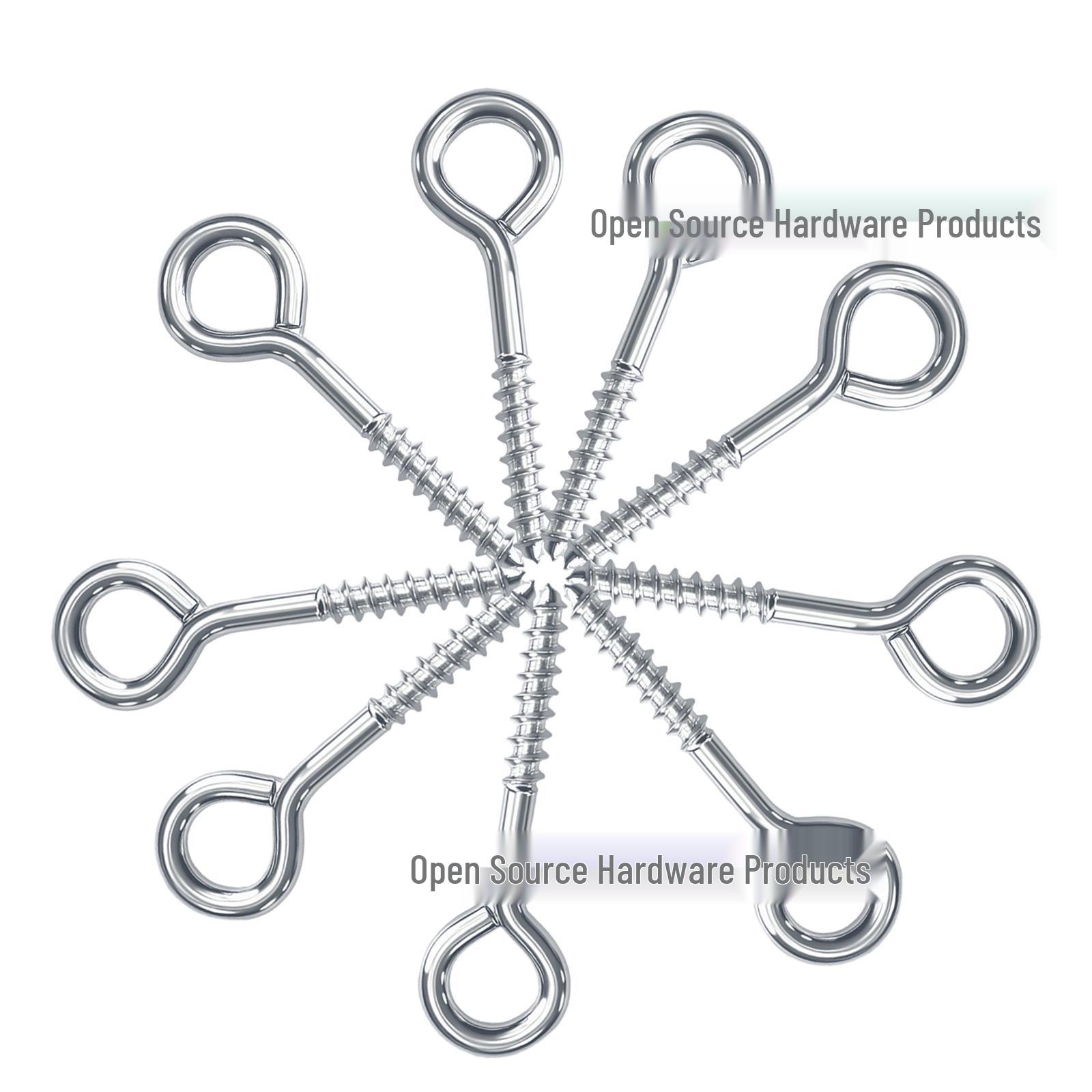 High-Quality Metal Silver Self-Tapping Screw Eye Bolt Ceiling Hook Single Silver 6.8g