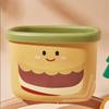 2 Pcs Mini Cartoon Trash Can Set Office Desk Cute Shape PP Material Garbage Dustbin Space-Saving Room Decorations