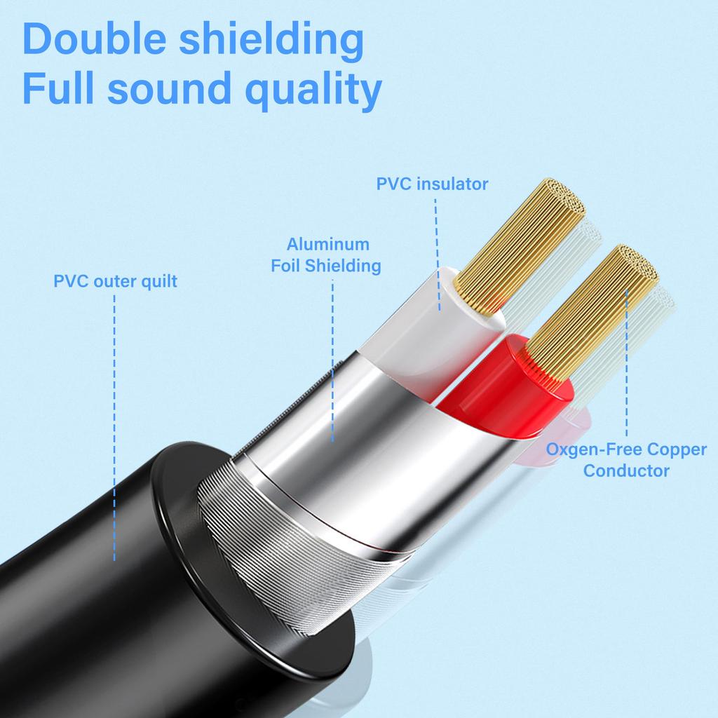 JSADZKJ JSADZJK 2 RCA Adapter 2 RCA Male to 2 RCA Female Stereo Audio Dual RCA Connector Jack Plug Extension Video Audio Subwoofer Auxiliary Audio