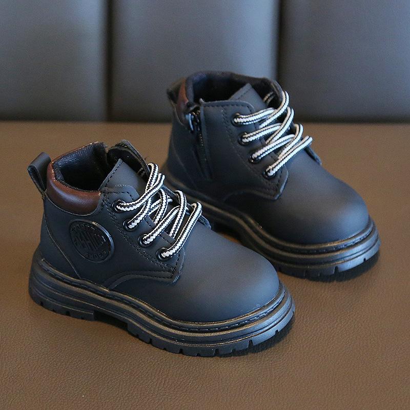 Spring and Autumn New Classmate Martin Boots Children's Soft Sole Versatile Boys and Girls Single Boots Zipper Fashion Versatile Trend Boots