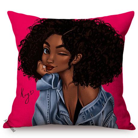 Africa Fashion Black Girl Pop Art Posters Style Decorative Cushion Cover Funky Sexy Woman Life Portrait Sofa Throw Pillow Case