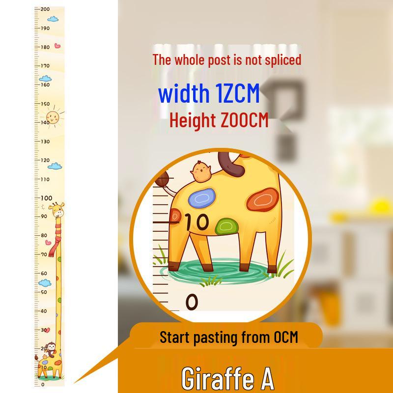 Removable Waterproof Cartoon Height Wall Sticker for Kids' Room