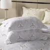 Embroidered Cotton Quilt Set 3PCS - King/Queen Size Solid Color Coverlet Lightweight Summer Bedspread Breathable Blanket for Bed