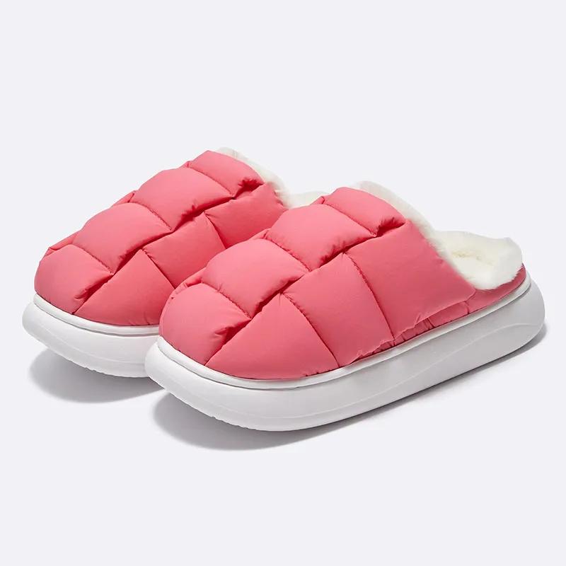 Fashion Crestar Plush Fur Slippers For Women Men Winter Fluffy Thick Bottom Cotton Slippers Indoor Cozy Warm Non-slip Furry Home Shoes