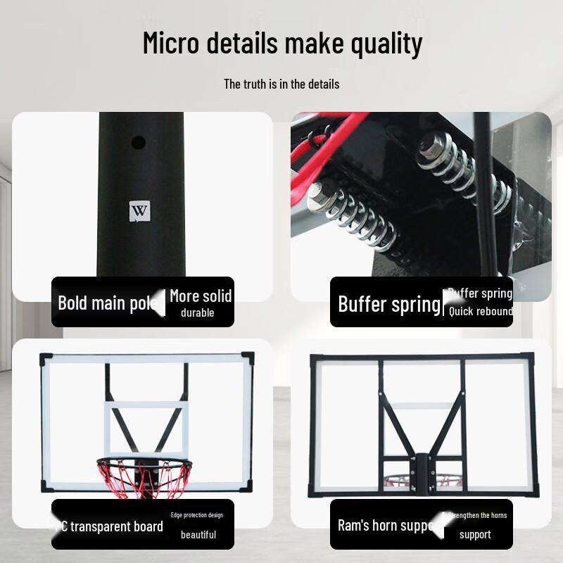 Adjustable Portable Basketball Hoop for Kids and Adults