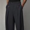 Men's straight-leg anti-wrinkle no-iron business casual trousers with premium drape