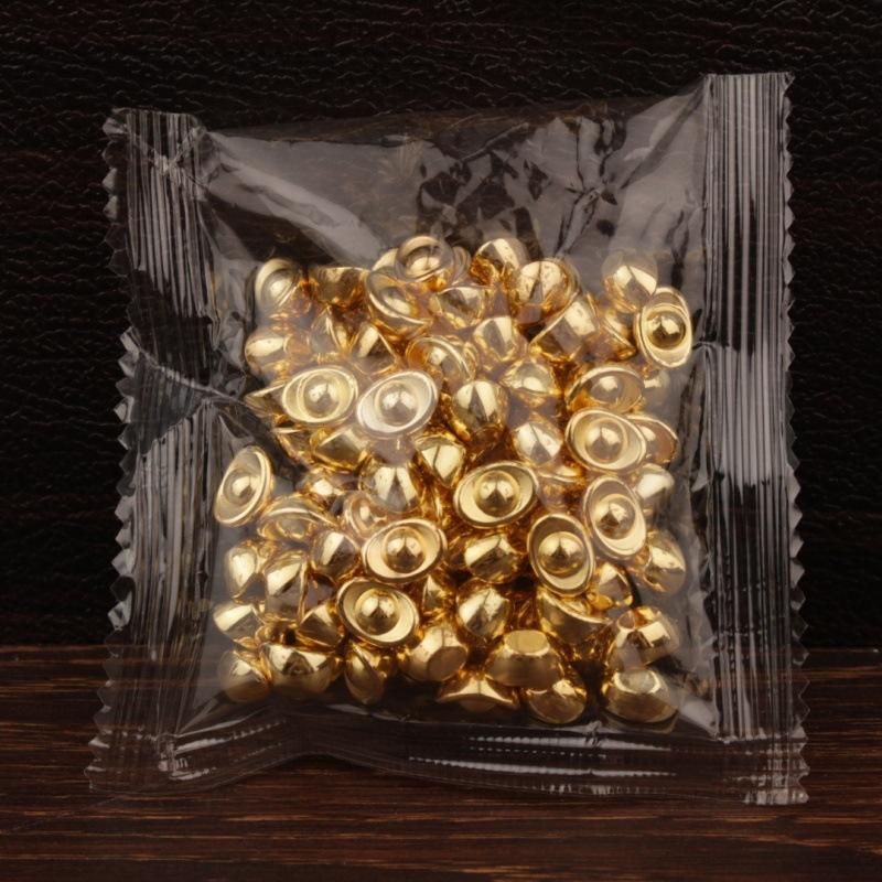 100Pcs Plastic Gold Attract Wealth Luck Charms Mini Dollars Ingots Gold Melon Seeds Handicraft