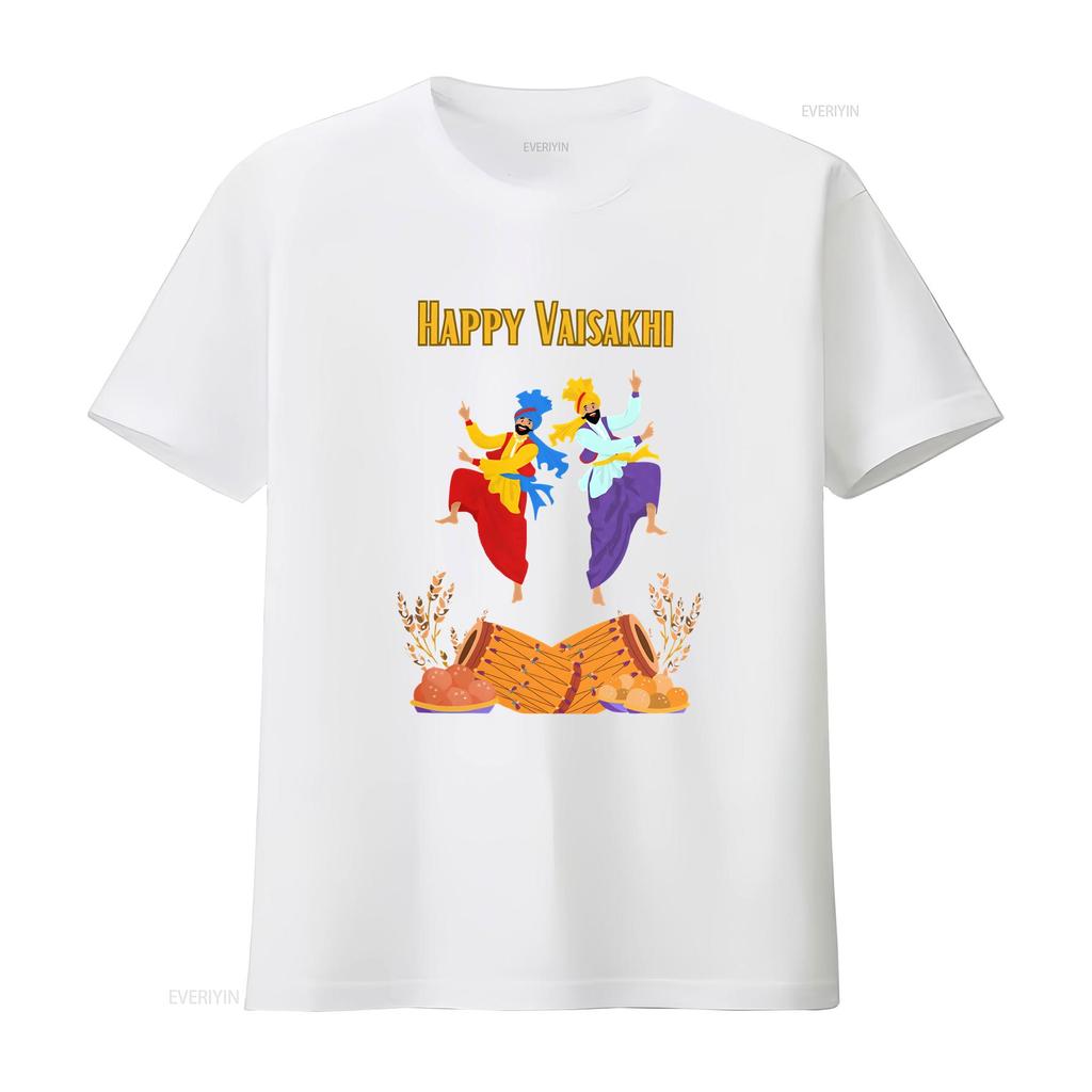 Vibrant Punjabi festival T Shirt with Bhangra Dancers Cultural Celebration vintage Washed Comfortable Versatile