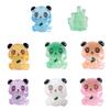 10 Stück Leuchtender Panda Lustig Niedlich 3D Harz Sitzender Panda Mikro-Landschaftsfiguren Miniaturgartendekoration DIY Basteln