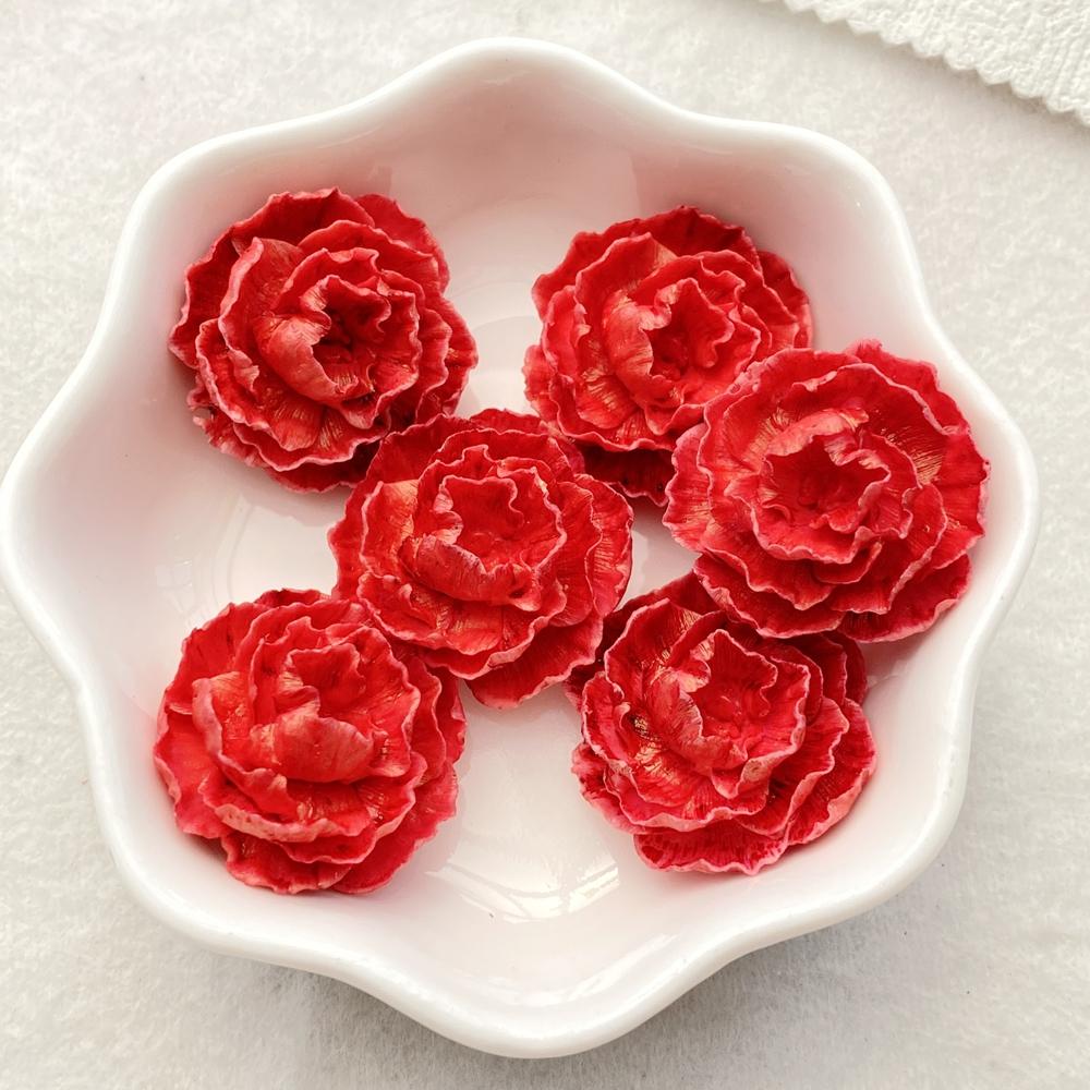 Resin Kawaii 3D Colorful Rose Flat back Flower Stone Scrapbook Figurines 10PCS DIY Bow Decor Accessories Crafts