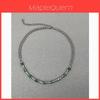 Handmade Geometric Bamboo Chain Necklace With Natural Stone Pendant For Couples