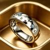 European and American style personalized fashion smooth star diamond ring temperament versatile high sense fashionable ring