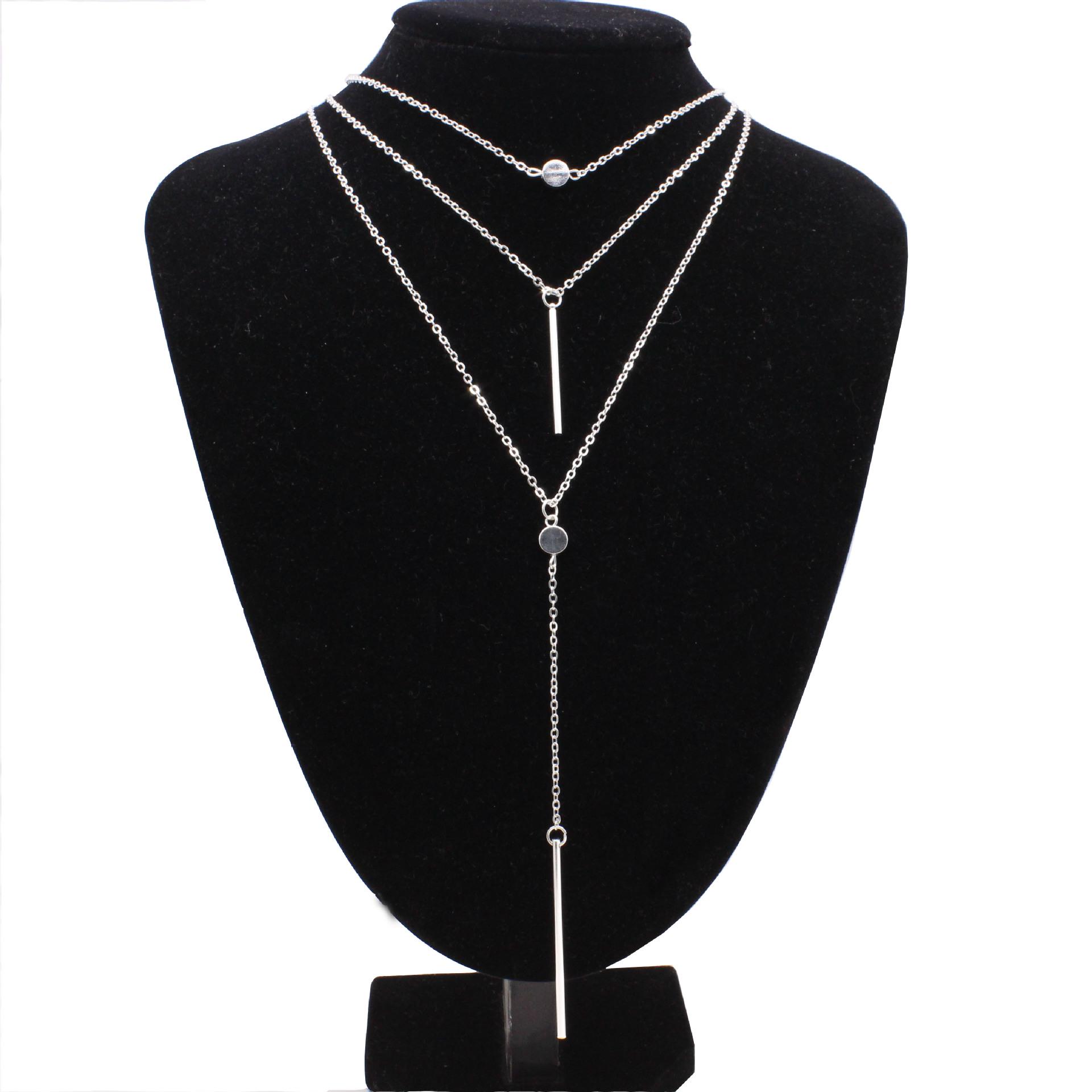 European & American Multi-Layer Polka Dot Pendant Necklace Chain