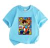 Kids Boys Girls Crew Neck Short Sleeve 100% Cotton T-Shirt, Cool Cartoon Comic Jumping Boy Print Casual Soft Tees for Children Daily Playwear