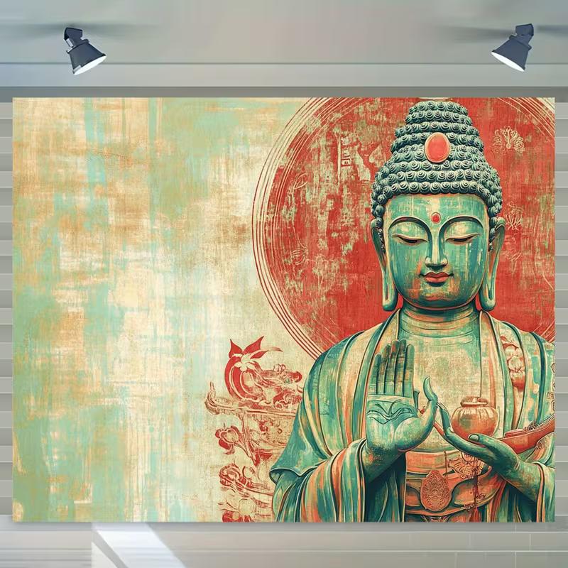 2D Zen Buddha Themed Backdrop for Studio Shoot & Party Decoration