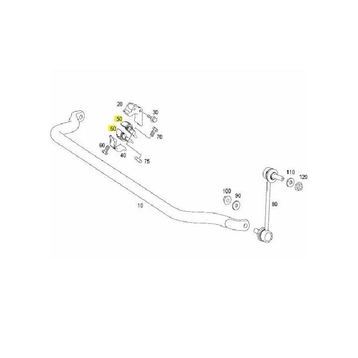 2 piece Front Sway Bar Bushing Bracket for Mercedes W251 R280 R320 R350 R500 2513230685 2006-2012