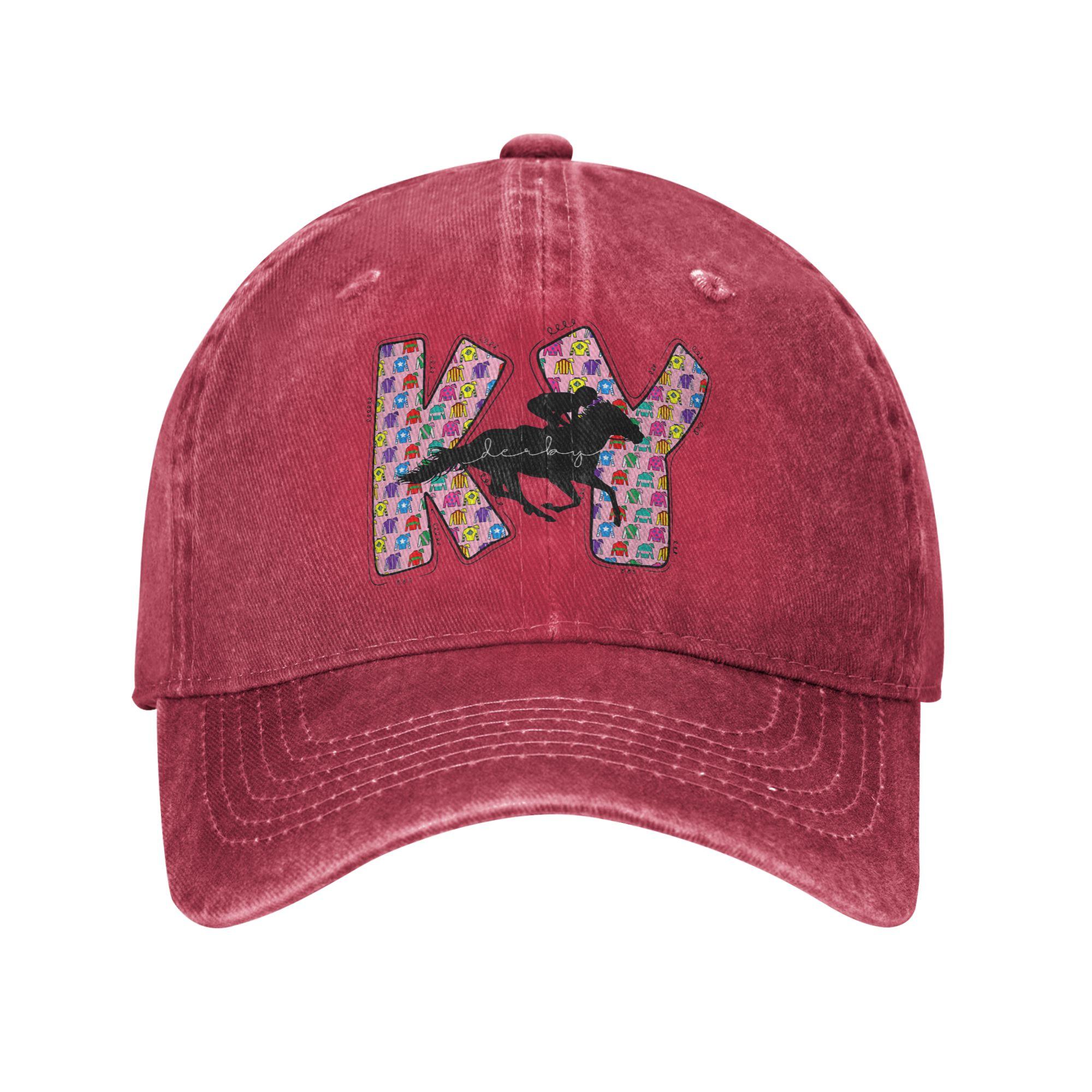 KY Derby Day Talk Derby to Me Baseball Caps Unstructured Funny Horse Racing Distressed Denim Washed Sun Cap Workouts Gift Hats Adjustable