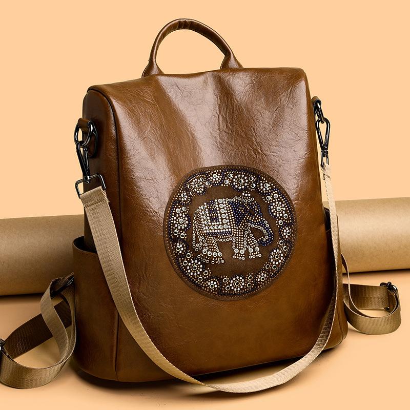 Retro Kožený Batoh Proti Krádeži Dámsky Mäkká Koža Dámska Taška Voľnočasová Veľkokapacitná Cestovná Taška Módna
