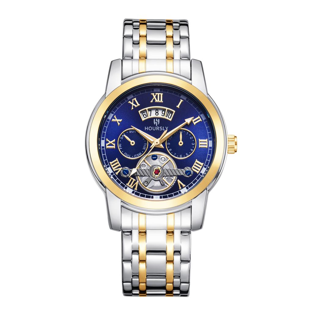 Fashion Men'S Watch, Simple Atmospheric Tourbillon Quartz Watch Fashion Business Steel Belt Watch