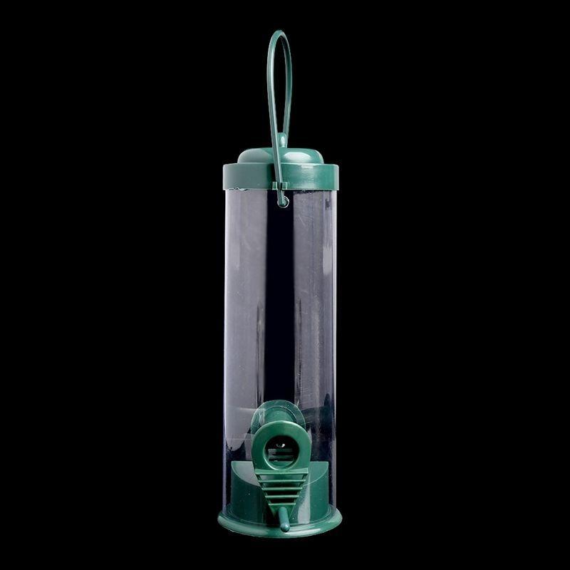 Wild Bird Hanging Feeder Seed Container Hanger Garden Outdoor Feeding Green