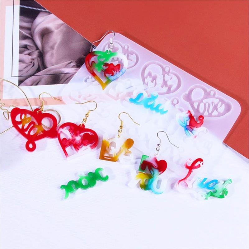 Unique Earring Resin Molds Jewelry Casting Mold Stars Heart Moon Silicone Pendant Mould DIY Craft Keychain Jewelry Charm