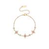 Landy Waterproof Polaris Star Moon Double Chain Bracelet Stainless Steel Hypoallergenic Gold Plated Chain Bracelets for Party