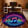 1pc Music Notes Sound Waves Round Chair mat office Area Rug - Non-Slip, Floor Mat for Office, Bedroom, Ideal home decor gift p0105023
